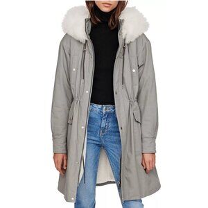 Maje Gisou Faux-Fur Trimmed Canvas Parka